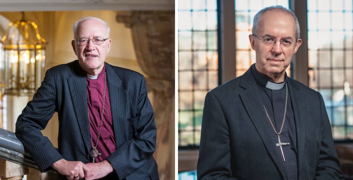 Arcebispos George Carey e Justin Welby