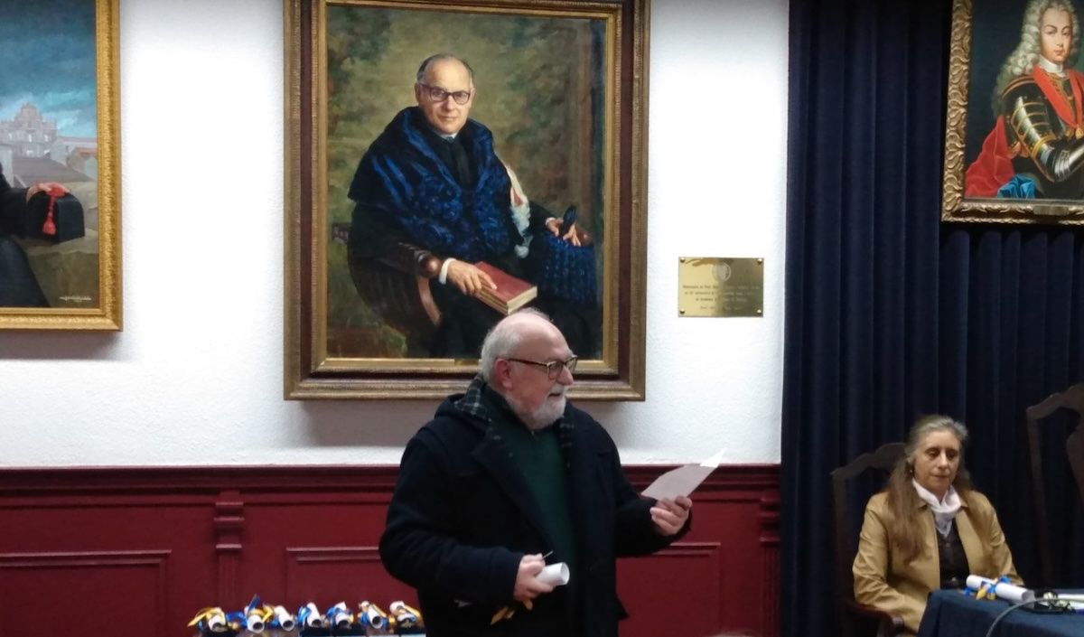 Frei José Nunes no momento do agradecimento