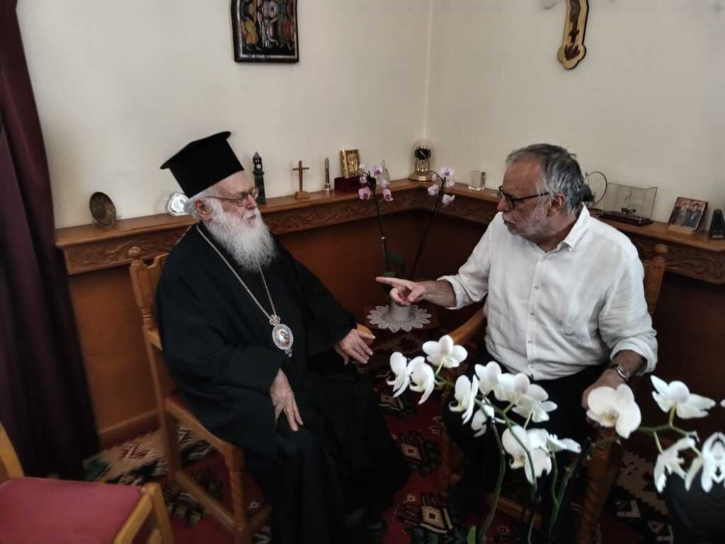 andrea riccardi com anastasios, durante a visita do historiador à Albania, em 2022. Foto Comunidade de Sant'Egidio