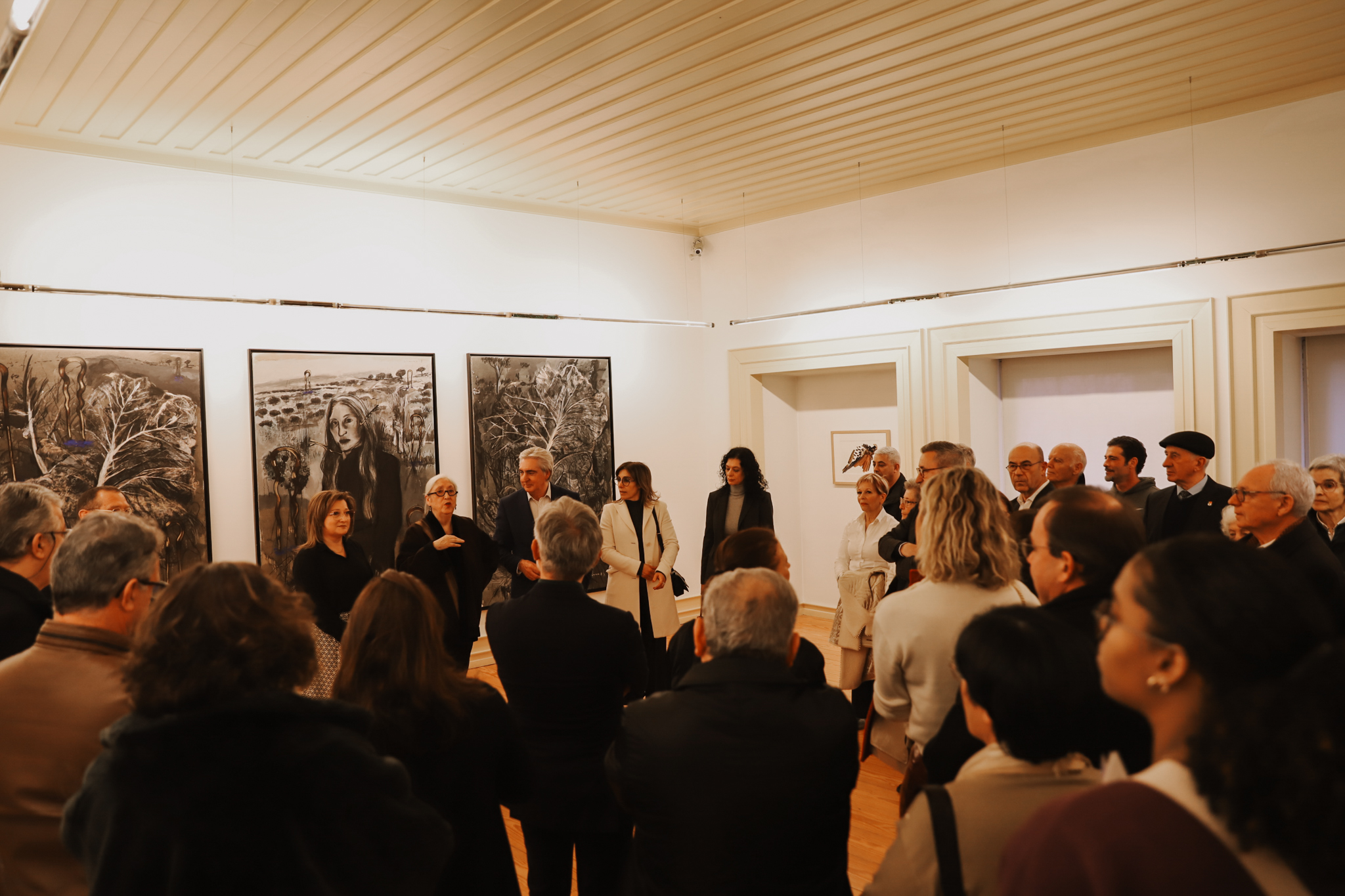 A pintora Graça Morais na inauguração da exposição ‘A Natureza e a Graça’. Foto Centro de Arte Contemporânea Graça Morais 2