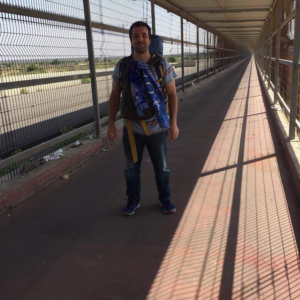 Gustavo Carona a entrar em Gaza. Foto DR