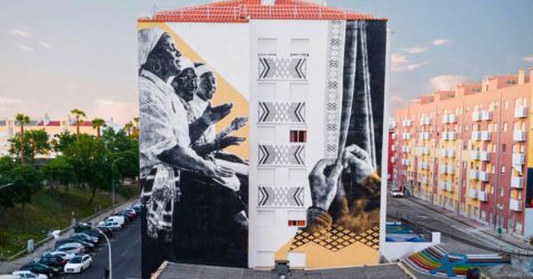 Arte urbana no bairro do Zambujal nomeada para melhor do mundo Mural pintado por Ricardo Romero no Bairro do Zambujal, no âmbito do projeto Zambujal 360. Foto Street Art Cities