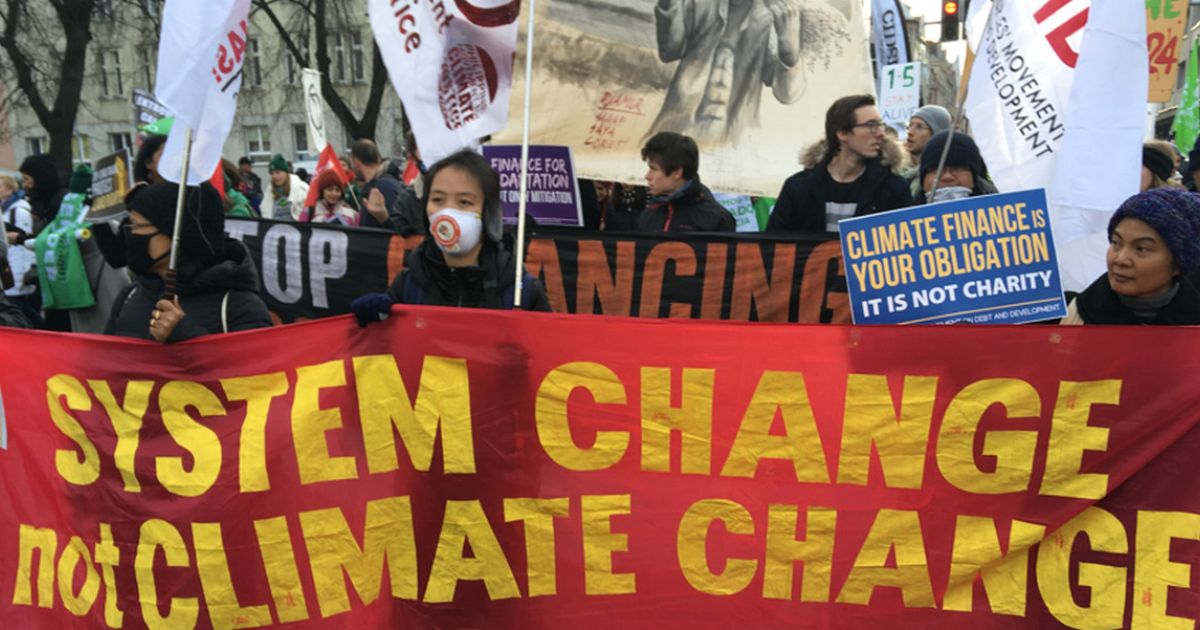 marcha climática na COP24, Polônia, 2018. Crédito CIDSE marcha climática na COP24, Polônia, 2018. Crédito CIDSE