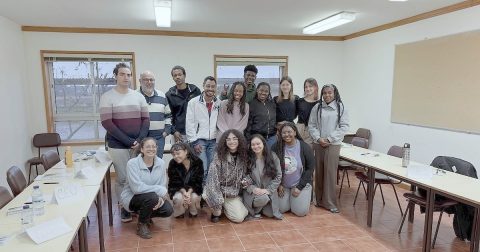 Estudantes IPB com padre Frenando Calado-Offline Weekend 2
