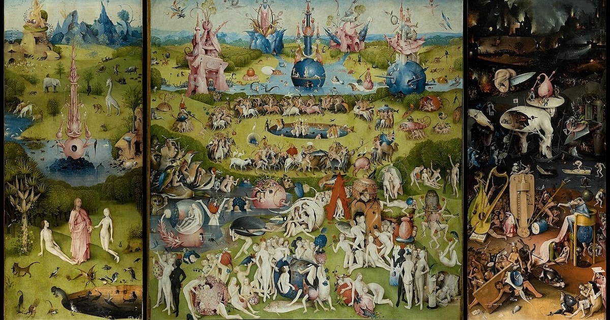 Hieronymus Bosch, “O Jardim das Delícias Terrestres”, Paraíso, Arte, Pintura Hieronymus Bosch, "O Jardim das Delícias Terrestres", Paraíso, Arte, Pintura