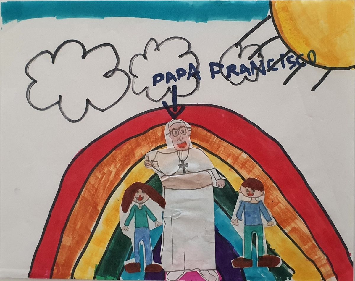 Ilustração do Papa Francisco feita pelo Pedro.
