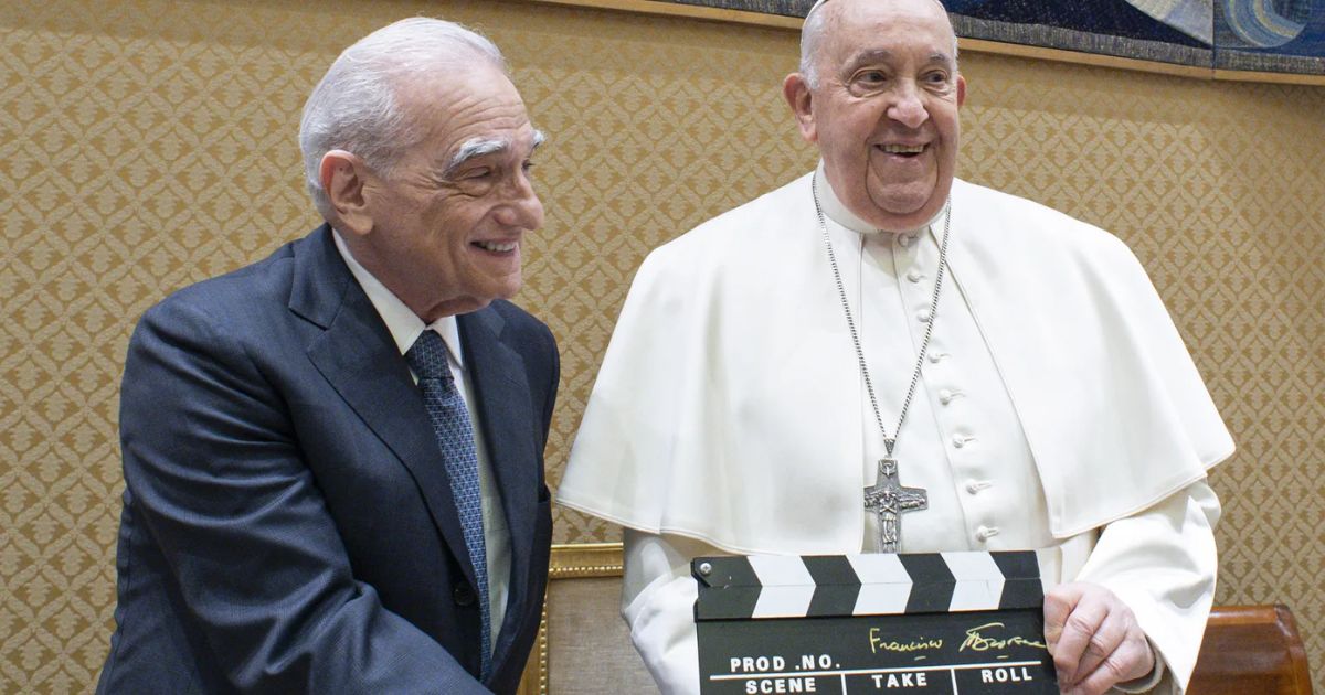 Martin Scorcese e o Papa Francisco na apresentação do projeto do qual nasce este novo documentário. Foto Aldeas Scholas Films Martin Scorcese e o Papa Francisco na apresentação do projeto do qual nasce este novo documentário. Foto Aldeas Scholas Films