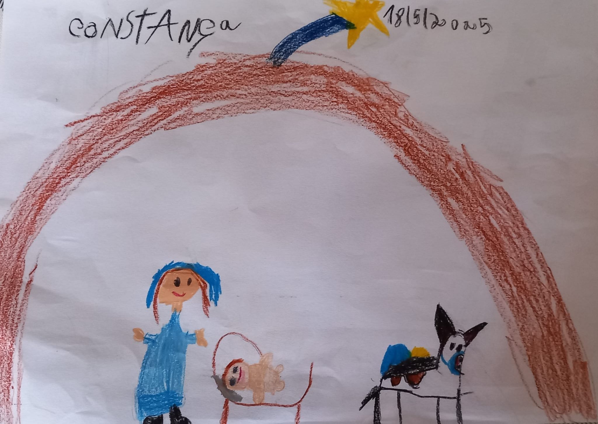 O presépio desenhado pela Constança.