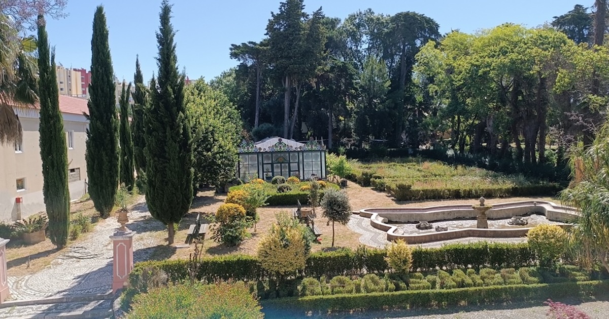 Jardim Laudato Si’, no Seminário Franciscano da Luz, em Lisboa: um “espaço protegido e cuidado, onde nada falta”. Foto © Isidro Lamelas