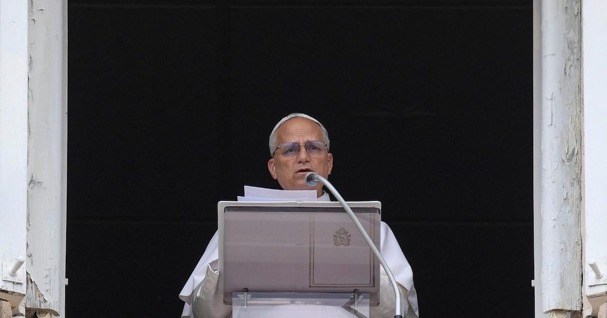Leão XIV, na recitação do ângelus, no domingo, 29 de junho. Foto © Vatican Media, via Agência Ecclesia.