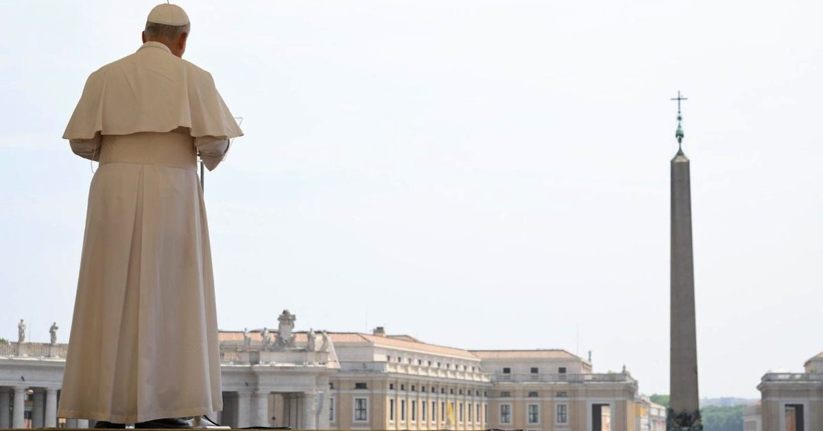 Papa no ângelus de 15 de junho de 2025. Foto Vatican Media, via Agência Ecclesia.