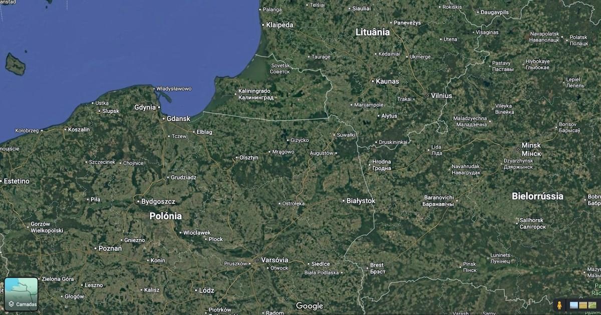 Kaliningrado Kaliningrado é um exclave da Federação Russa, com cerca de metade do tamanho do Alentejo e um milhão de habitantes. Imagem do Google Maps