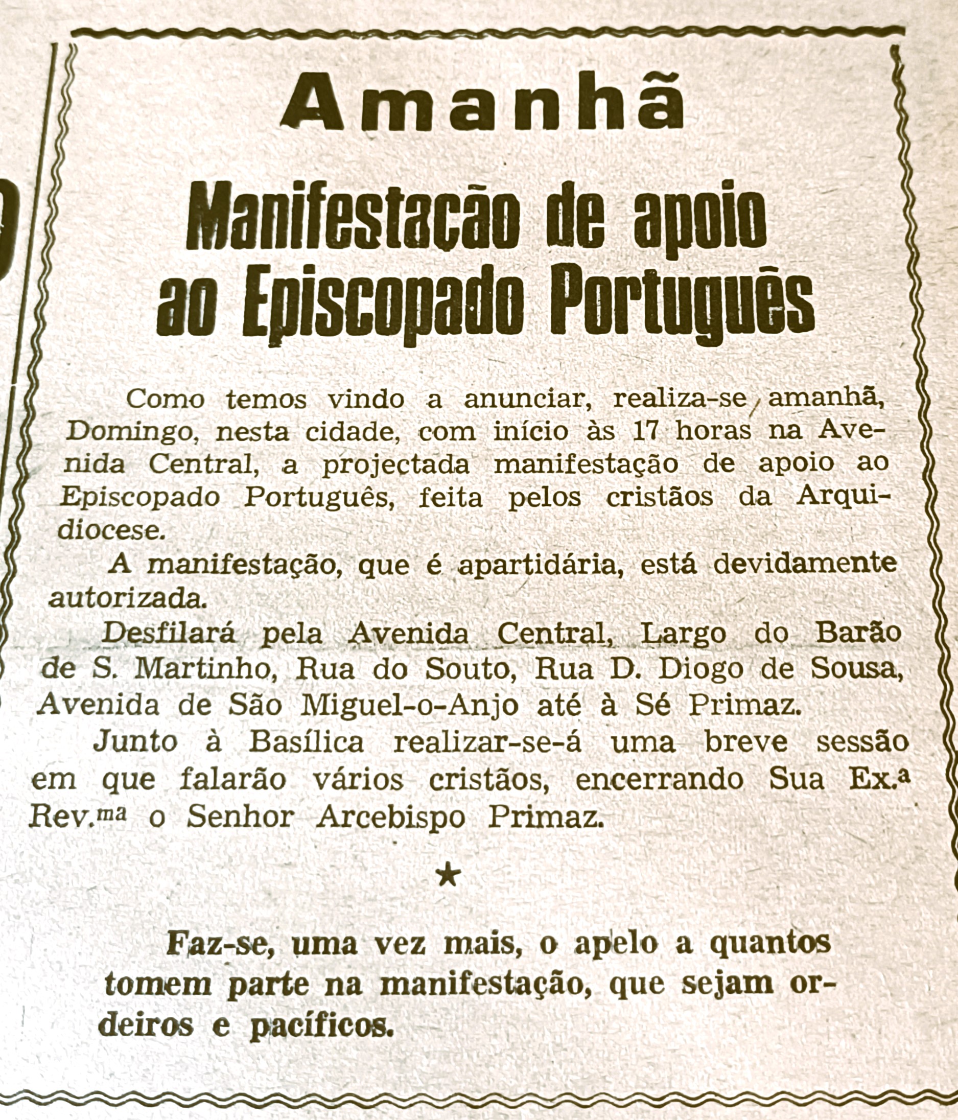 O anúncio da manifestação foi feito na imprensa. Foto © Direitos Reservados