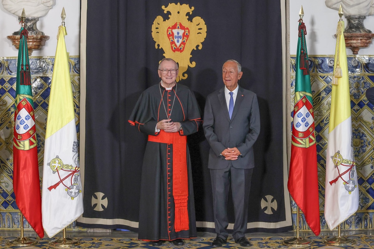 O cardeal Pietro Parolin foi recebido este domingo no Palácio de Belém pelo Presidente da República, Marcelo Rebelo de Sousa. Foto © Arlindo Homem via Agência Ecclesia.