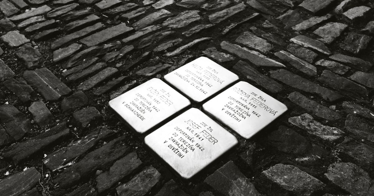 Stolpersteine for the Feder family in Kolín, Czech Republic Foto DR Stolpersteine for the Feder family in Kolín, Czech Republic Foto DR
