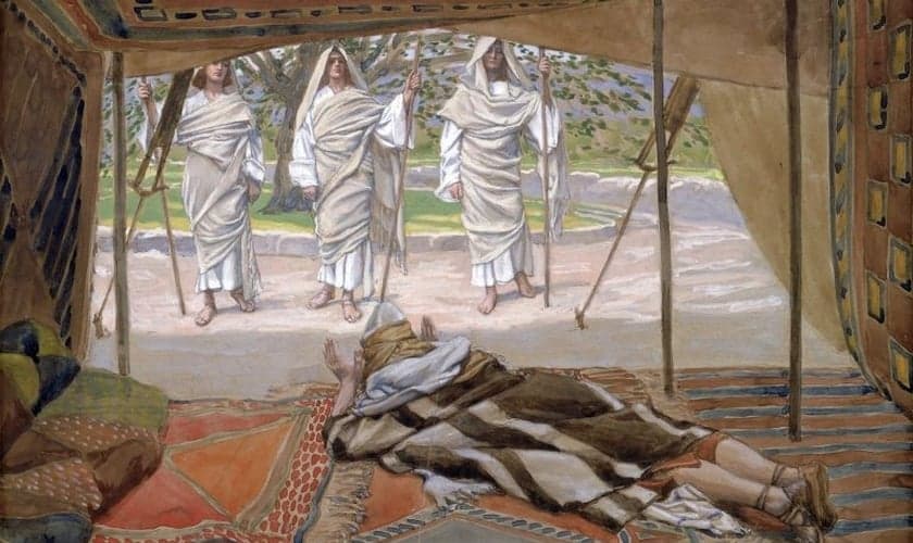 James Tissot (1836–1902), Abraão e os Três Anjos.