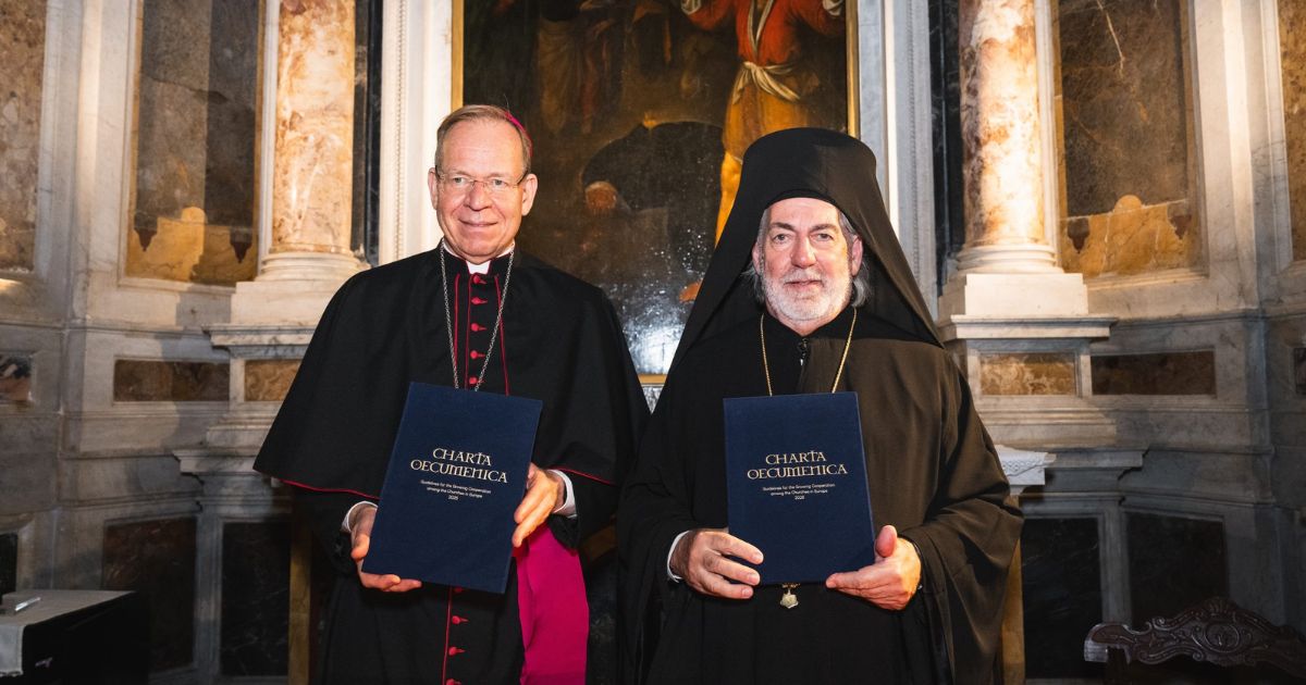 A nova Carta Ecuménica foi assinada pelos presidentes da CCEE e da CEC . Foto CCEE