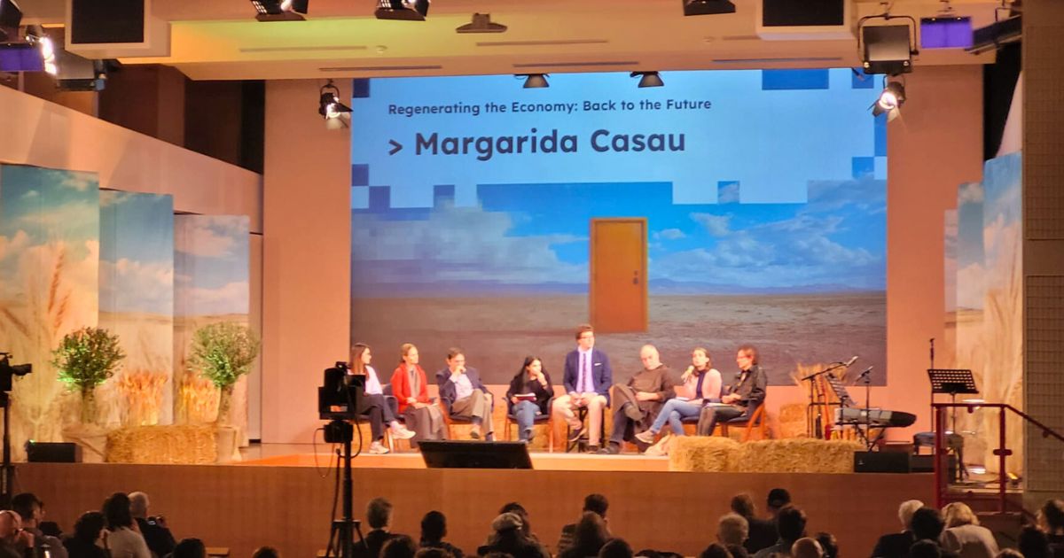 Margarida Casau durante sessão plenária no encontro global Economia de Francisco, em Castel Gandolfo, 2025. Foto DR