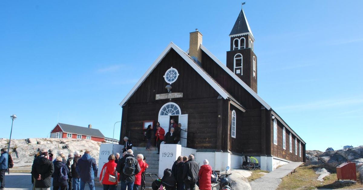 A Igreja de Sião, situada à beira da Baía de Disko, no oeste da Gronelândia, foi construída em 1779. Foto Claus GrueWCC A Igreja de Sião, situada à beira da Baía de Disko, no oeste da Gronelândia, foi construída em 1779. Foto Claus GrueWCC