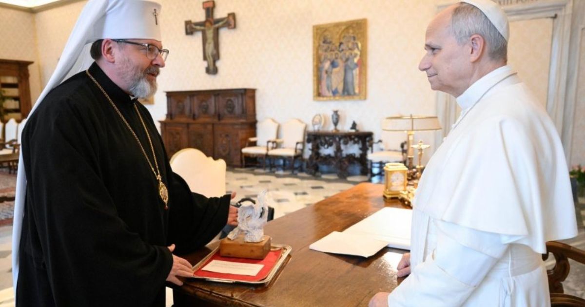 A audiência do Papa Leão XIV com o líder da Igreja Greco-Católica Ucraniana, Sviatoslav Shevchuk, 12 fevereiro 2026. Foto Vatican media