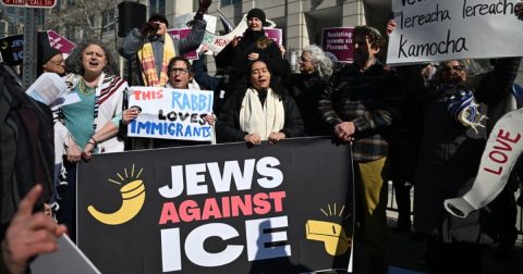 manifestação da comunidade judaica contra o ICE, nos EUA, 11 fevereiro 2026. Foto @giligetz