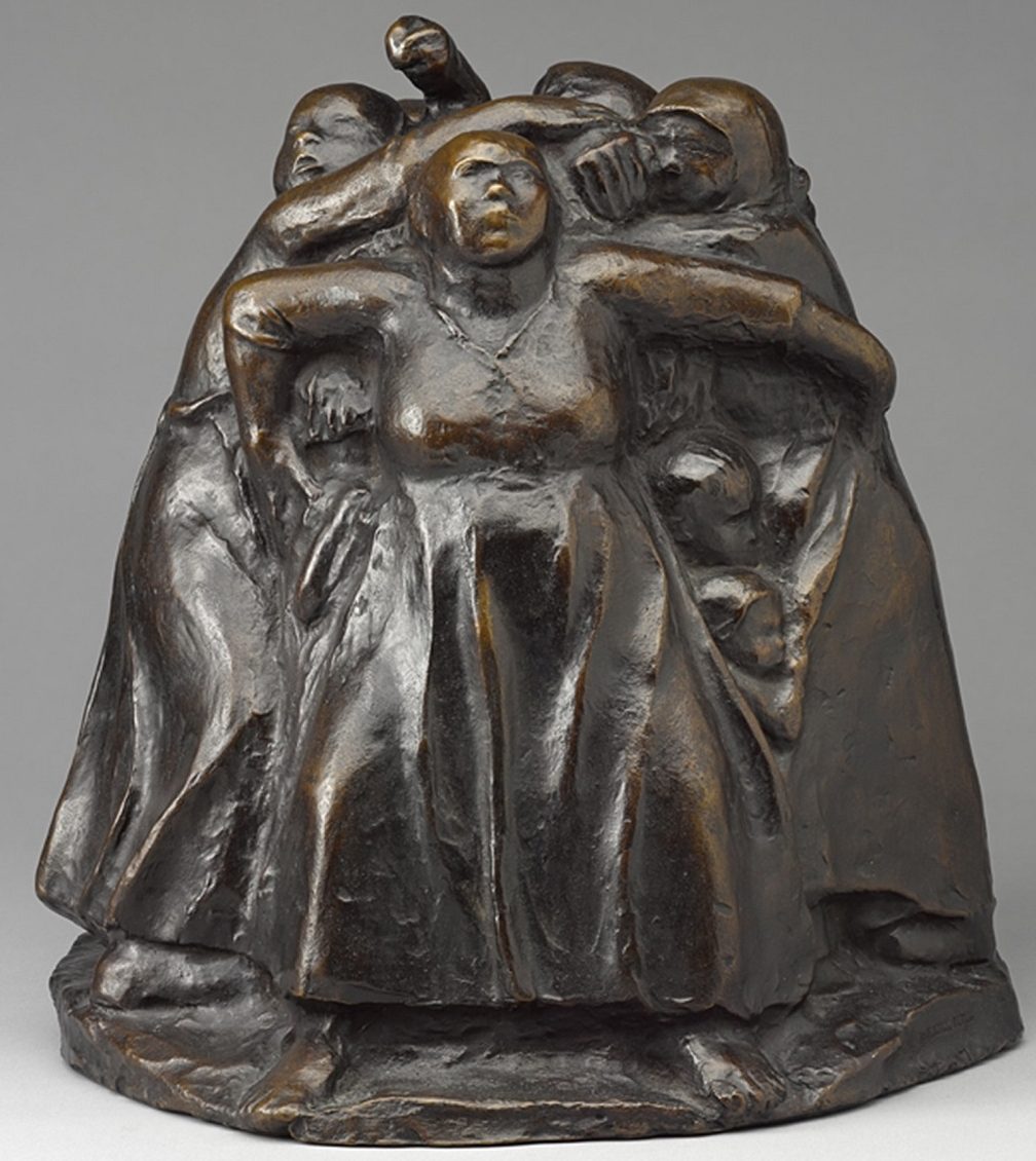 Käthe Kollwitz (alemã, 1867–1945), Turm der Mütter (Torre das Mães), 1937–38. Bronze, 27,9 × 27,4 × 28,8 cm. Art Gallery of Ontario, Toronto. Foto: Craig Boyko