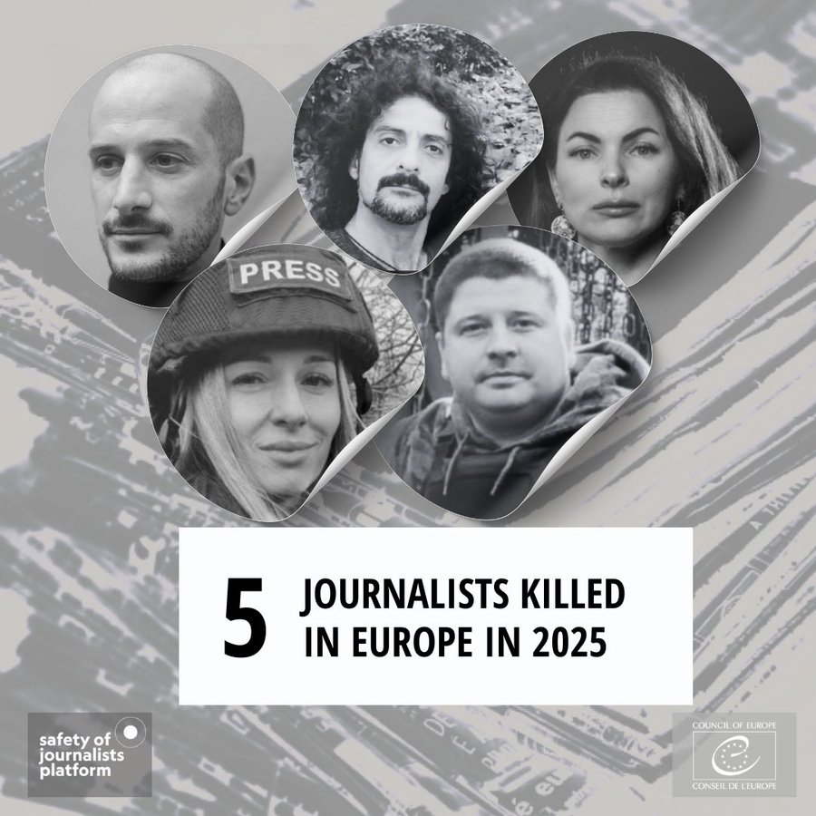 Em 2025, os jornalistas ucranianos Olena Hramova, Yevhen Karmazin e Tetyana Kulyk, bem como o fotojornalista francês Antoni Lallican, foram mortos em ataques de drones russos