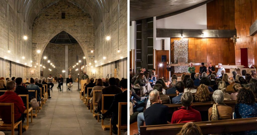 Apresentação do livro Irmãozinho em Braga (esq.) e no Porto (dta.). Foto DR