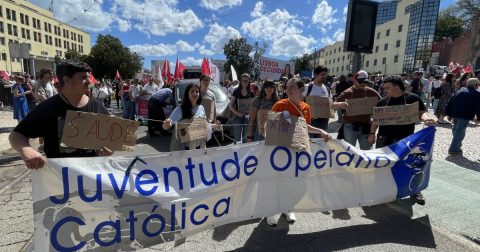 Os militantes da JOC têm participado todos os anos nas manifestações do Dia do Trabalhador. Foto JOC