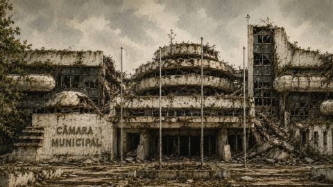 Ilustração (pormenor) da autora gerada com o ChatGPT a partir de foto da Câmara Municipal de Albufeira.