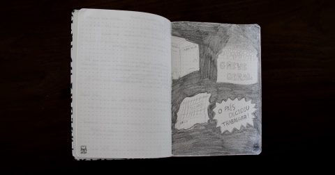 “o país decidiu trabalhar” , disse o ministro — um poema sobre a greve geral, de Luís Soares Barbosa. Ilustração © Catarina Soares Barbosa