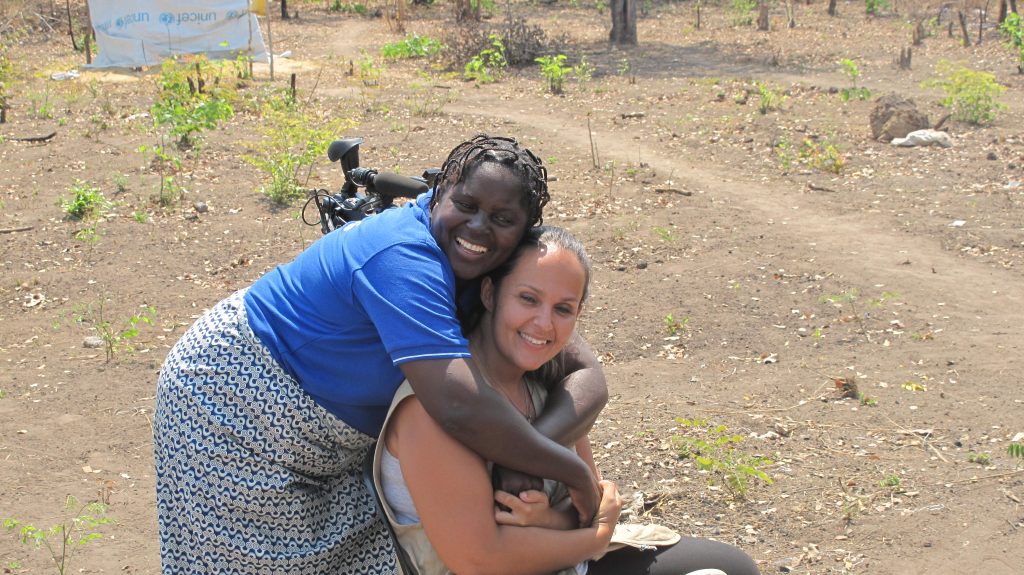 Inês Leitão durante gravação da campanha para a Cáritas em Moçambique. Foto DR
