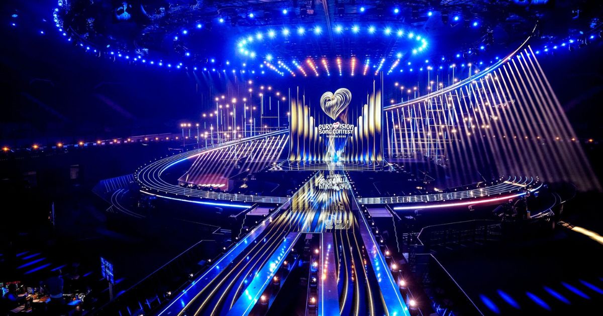 O palco do Festival da Eurovisão 2026, em Viena, Áustria. Foto Eurovision Song Contest