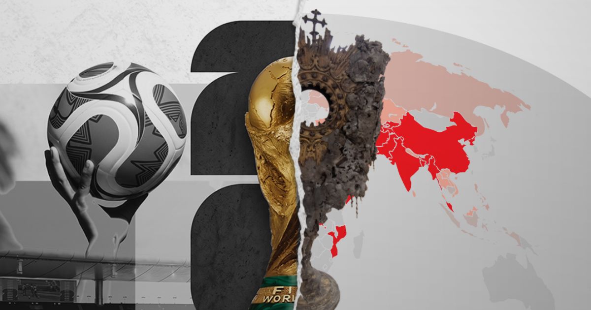 Mundial de futebol e liberdade religiosa. Ilustração Fundação AIS Mundial de futebol e liberdade religiosa. Ilustração Fundação AIS
