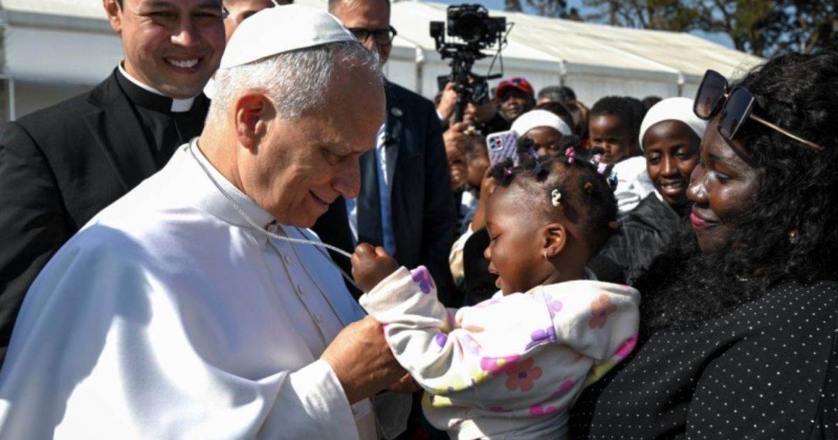 Papa Leãodurante a visita ao Centro Las Raíces em San Cristóbal de La Laguna, Tenerife Foto Vatican Media