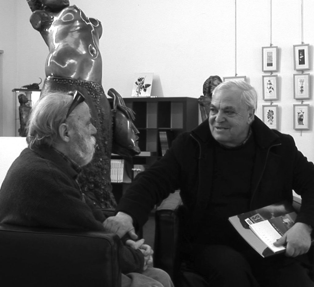 O professor e teólogo Arnaldo de Pinho (à dir.), com José Rodrigues. Foto © Henrique Manuel Pereira.