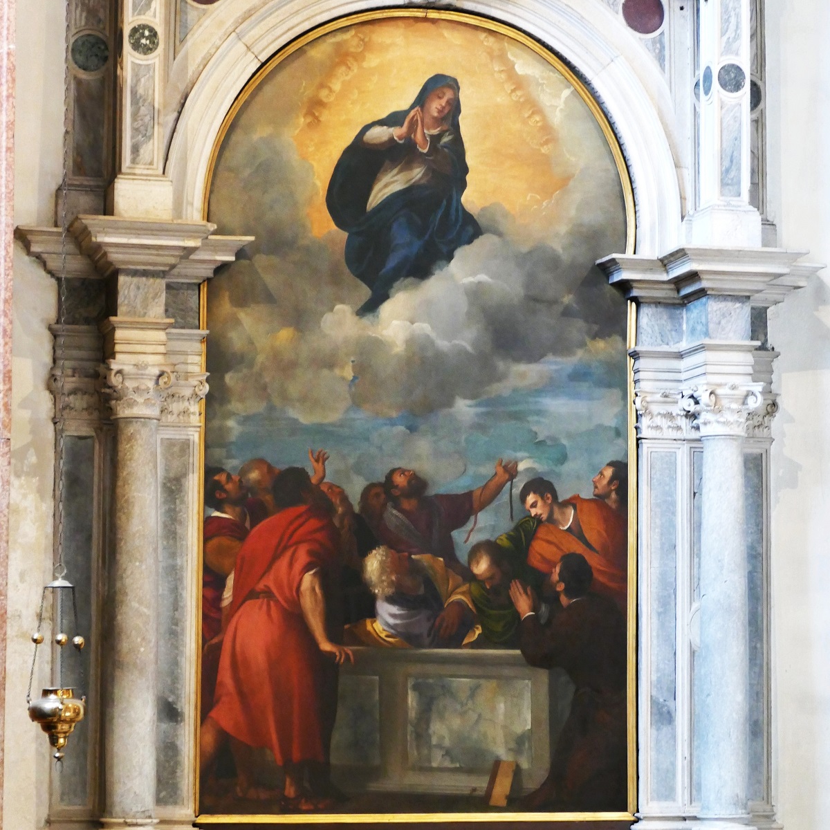 [Palla dell’Assunta de Tiziano Vecellio. 1535. Capella Cartolari-Nichesola. Catedral de Verona