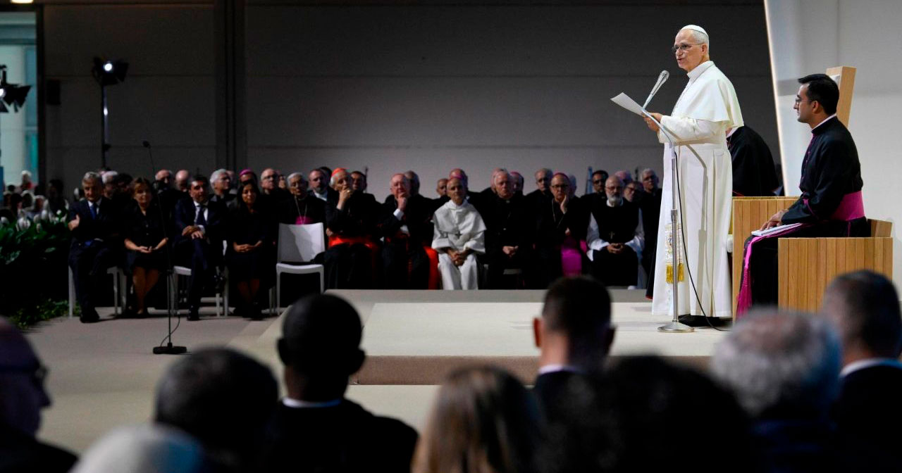 Papa discursa no Encontro promovido pelo movimento Comunhão e Libertação. Foto © Vatican Media