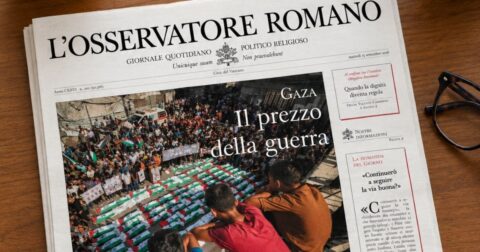 De Gaza à Cisjordânia, Vaticano e ONG israelita denunciam agravamento da situação palestiniana A capa do jornal L'Osservatore Romano desta terça-feira, 15 de setembro. Foto Direitos reservados