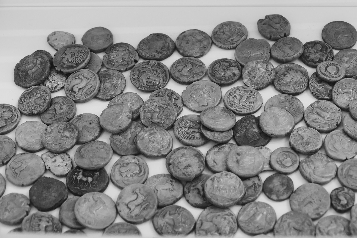 Moedas gregas e romanas. Museu de Reggio Calabria.