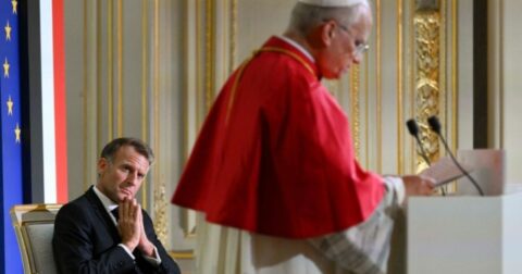 Leão XIV pede a França que nunca se resigne à guerra e alerta para os riscos de um "paraíso das máquinas" O Papa durante o discurso no Palácio Eliseu, em Paris. Foto Vatican Media