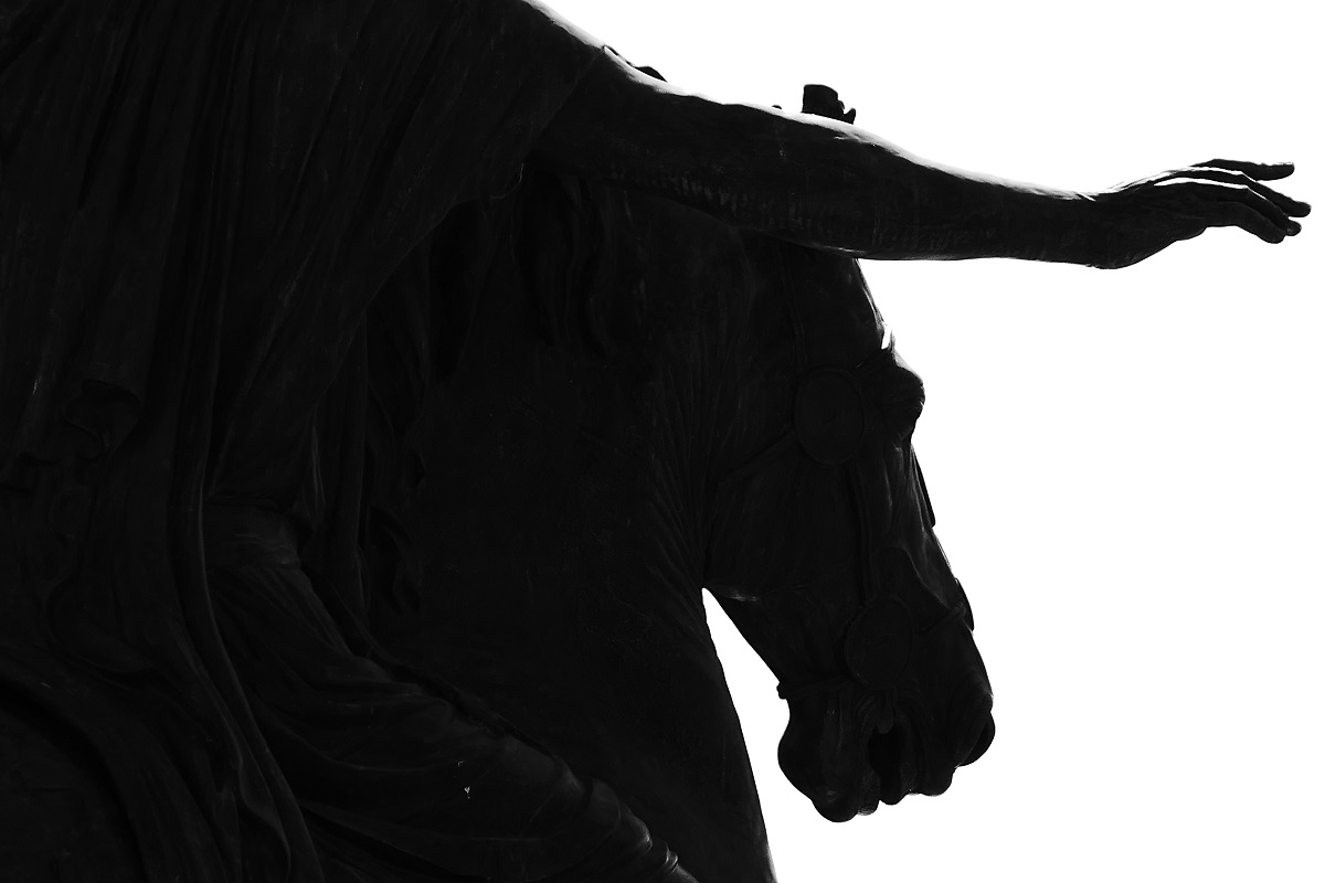 Detalhe da estátua equestre de Marco Aurélio. Campidoglio, Roma.