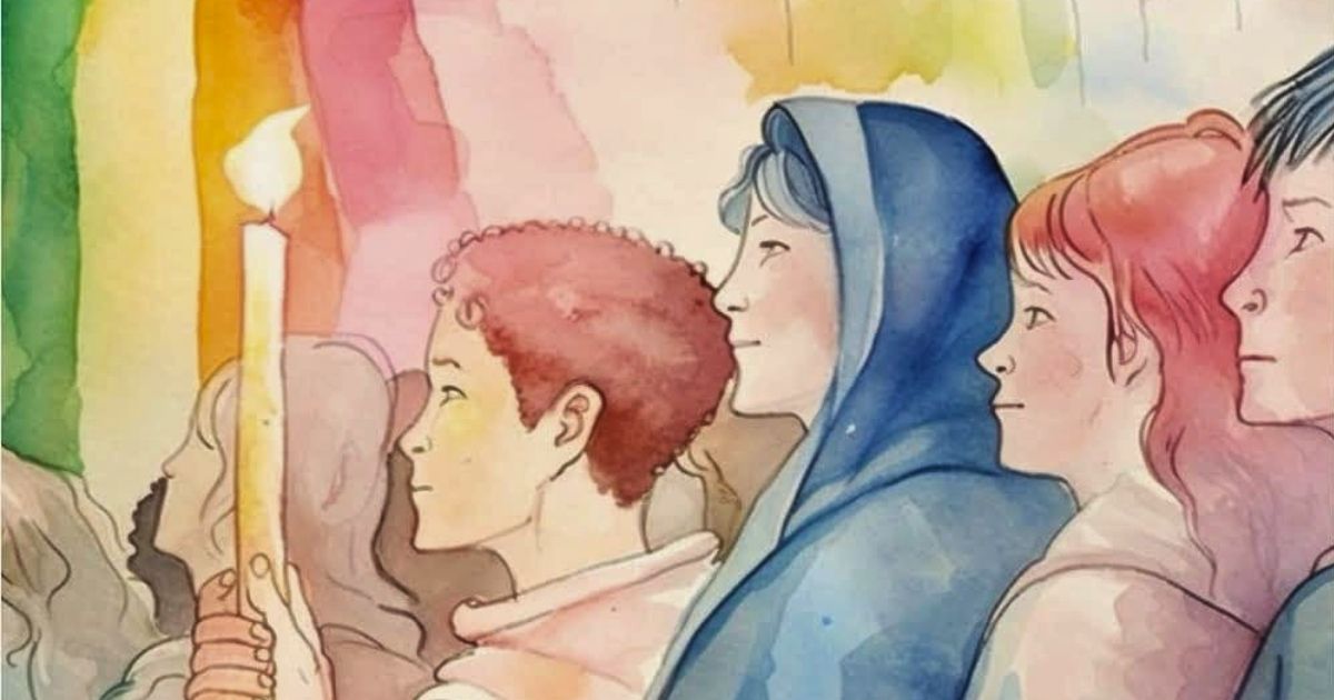 Catolicos LGBTI+. Ilustracao reproduzida a partir da pagina de FB da Crismhom Comunidad Catolicos LGBTI+. Ilustracao reproduzida a partir da pagina de FB da Crismhom Comunidad