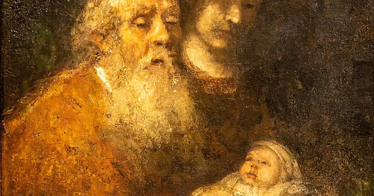 Rembrandt, Apresentação de Jesus no Templo, Simeão Rembrandt, Apresentação de Jesus no Templo, Simeão