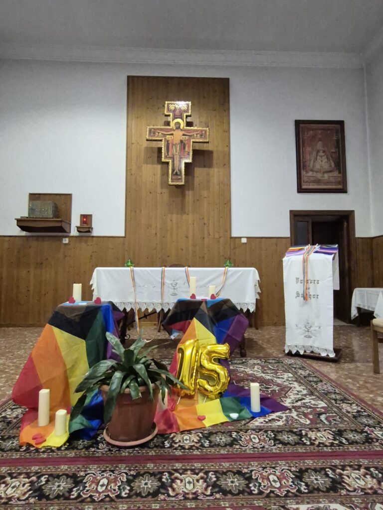 Momento do encontro de crentes LGBTI+ em Chipiona. Foto DR